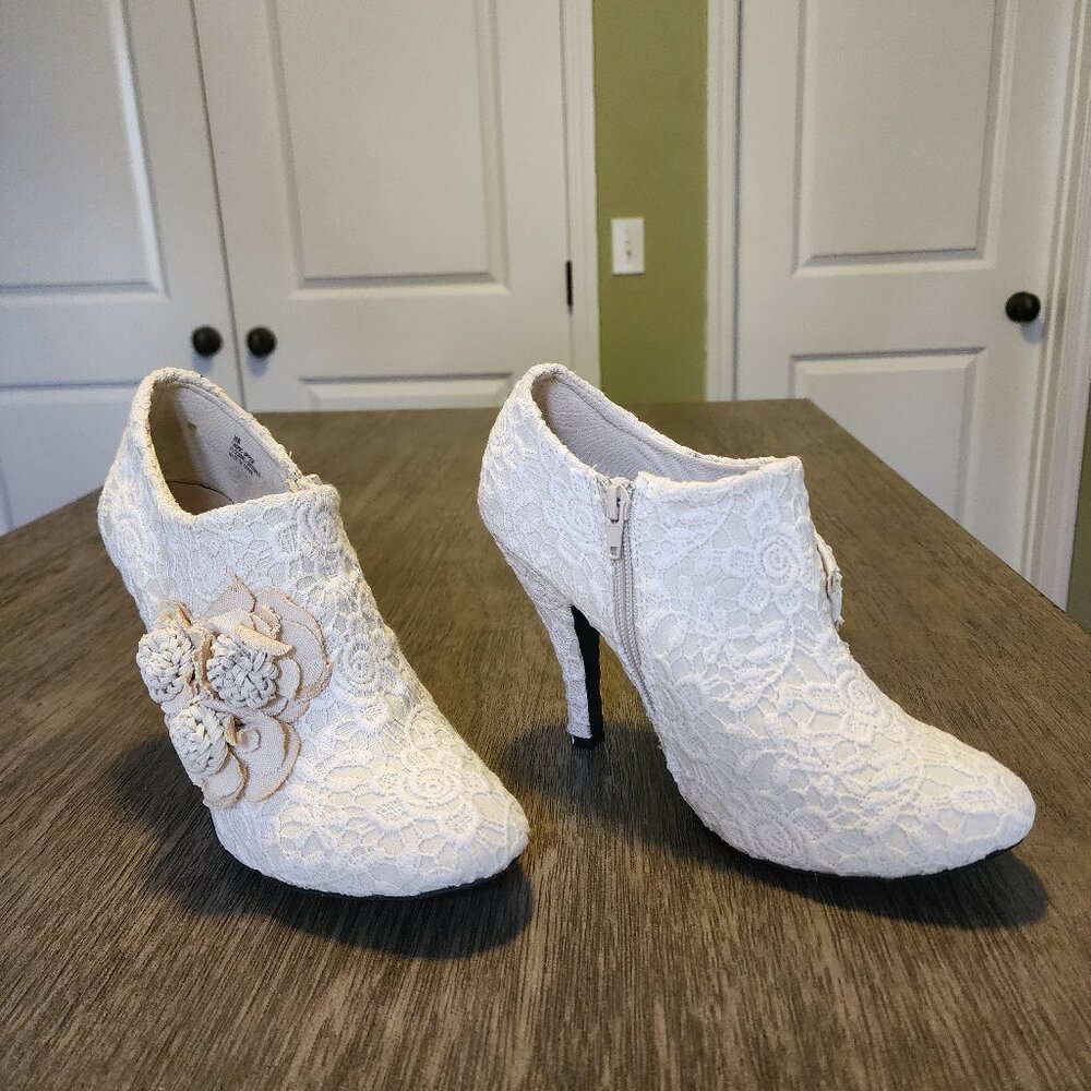 Lace covered booties